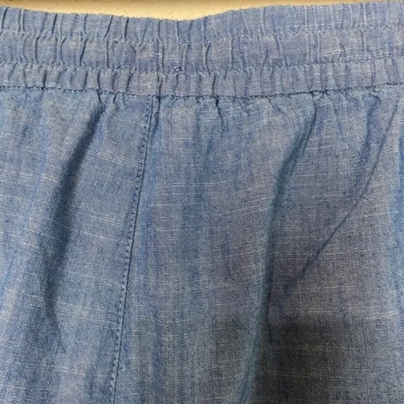 J. Crew Blue Chambray Drawstring Pull Up Shorts (Size Small) - Picture 8 of 12